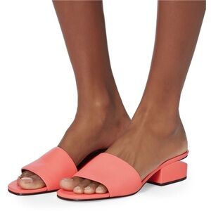 Alexander Wang Lou Coral Leather Slide Sandals